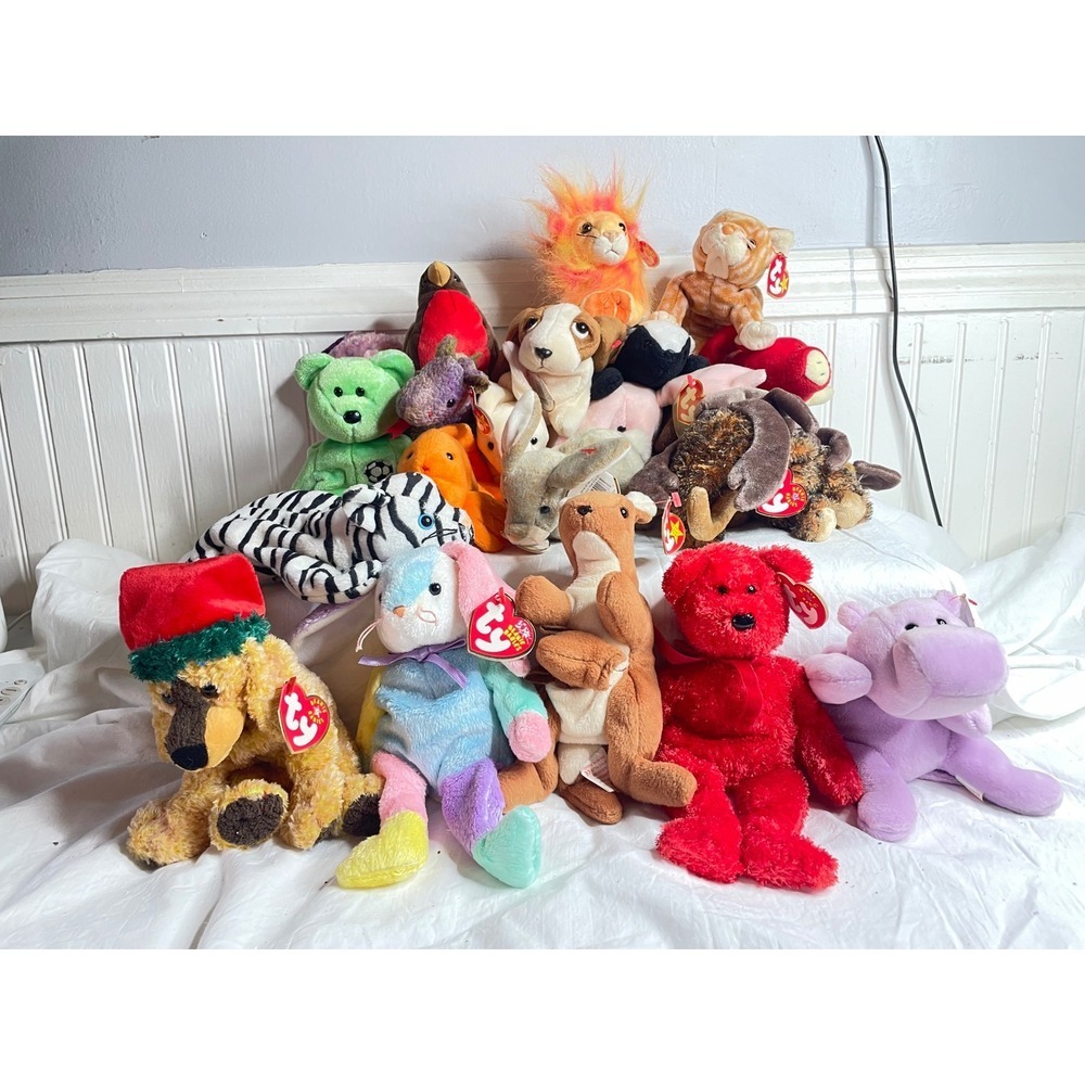 Ty Beanie Babies Stuffed Animals Including Jinglepup Dog Multi Color Bunny